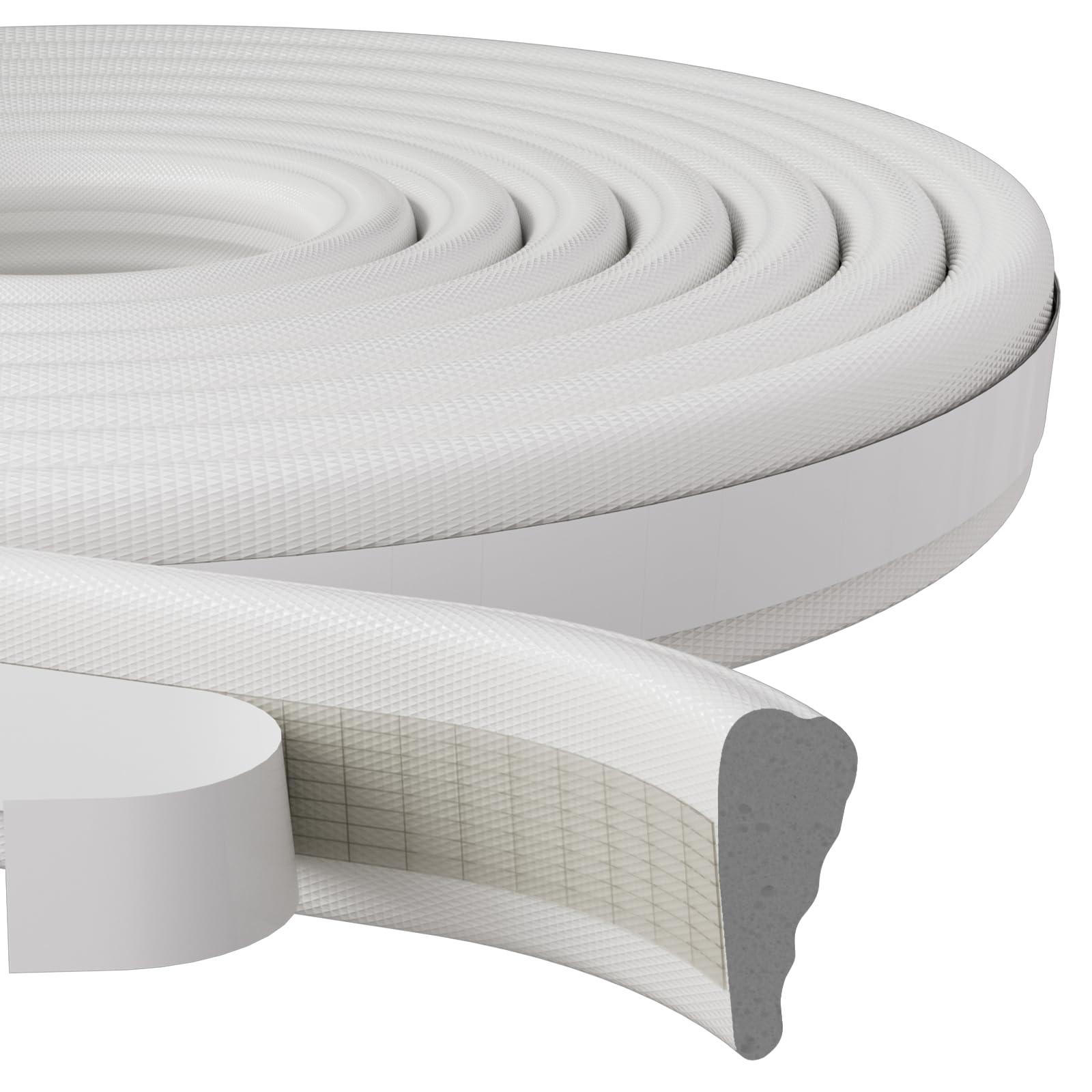 KAYLEINSTER wedge weather strip on a door frame seals gaps for improved insulation.
