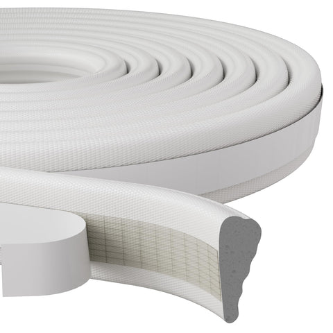 KAYLEINSTER wedge weather strip on a door frame seals gaps for improved insulation.