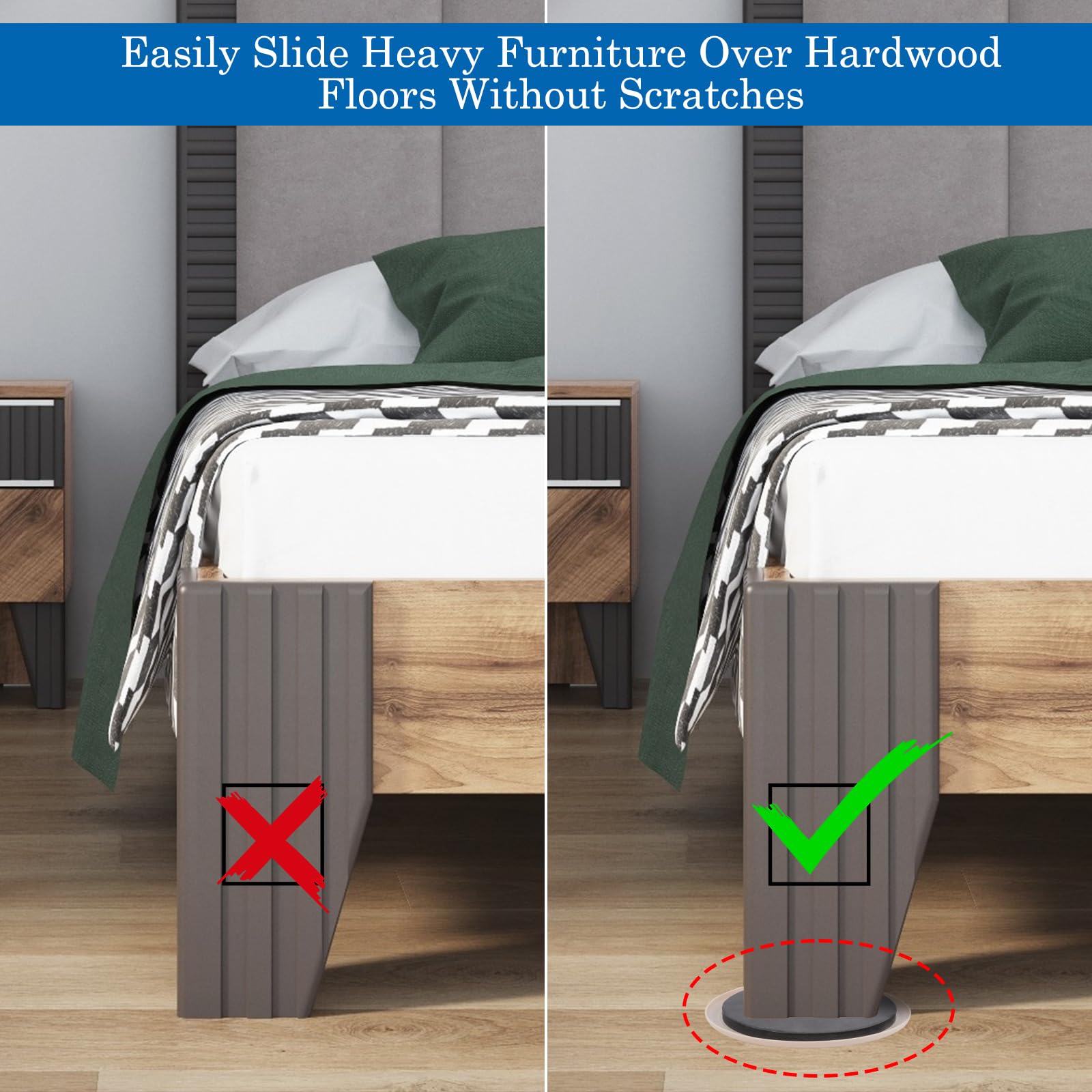 Kayzn silent move sliders on carpet reducing noise during moves