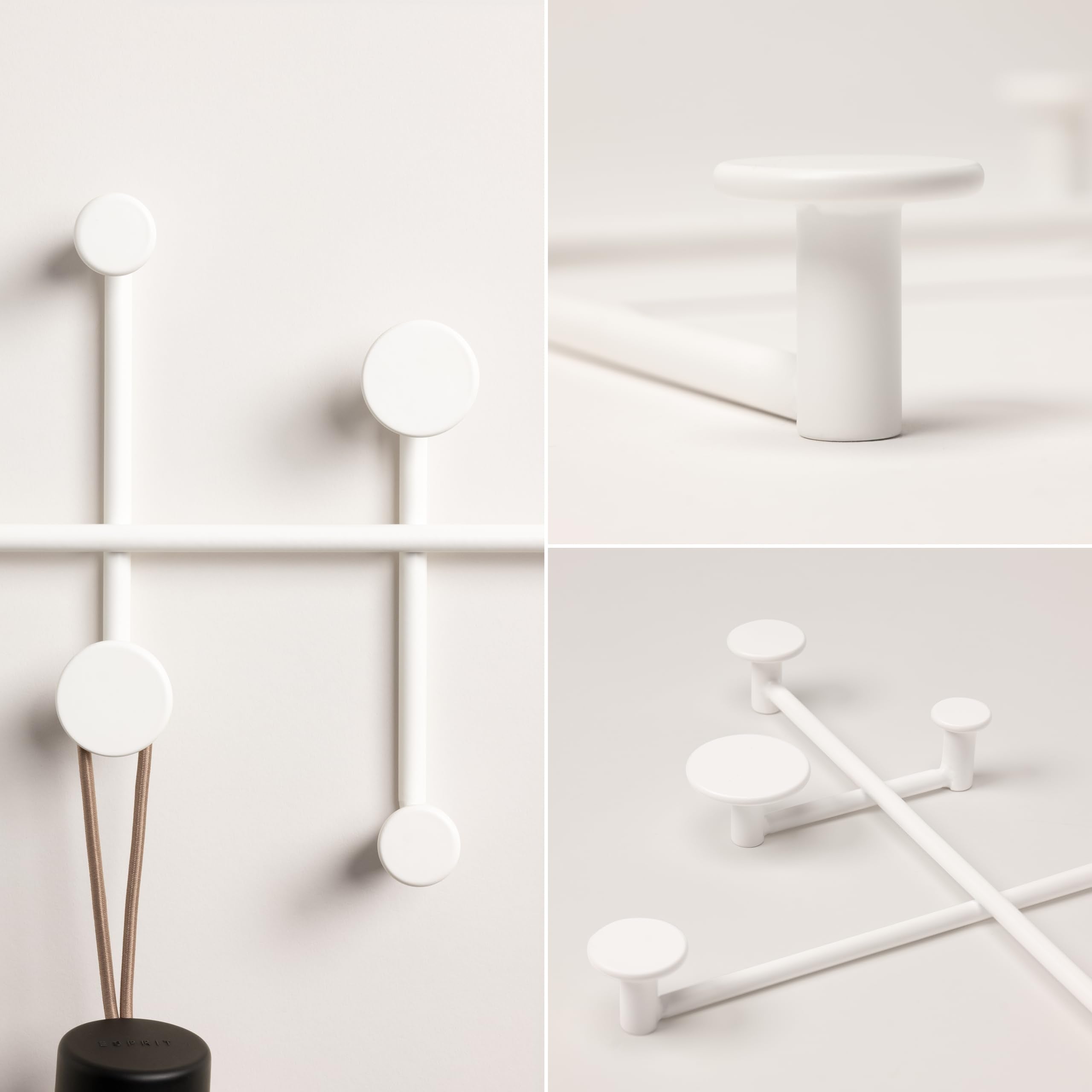 Sval wall rack with ten versatile hooks for coats and scarves.