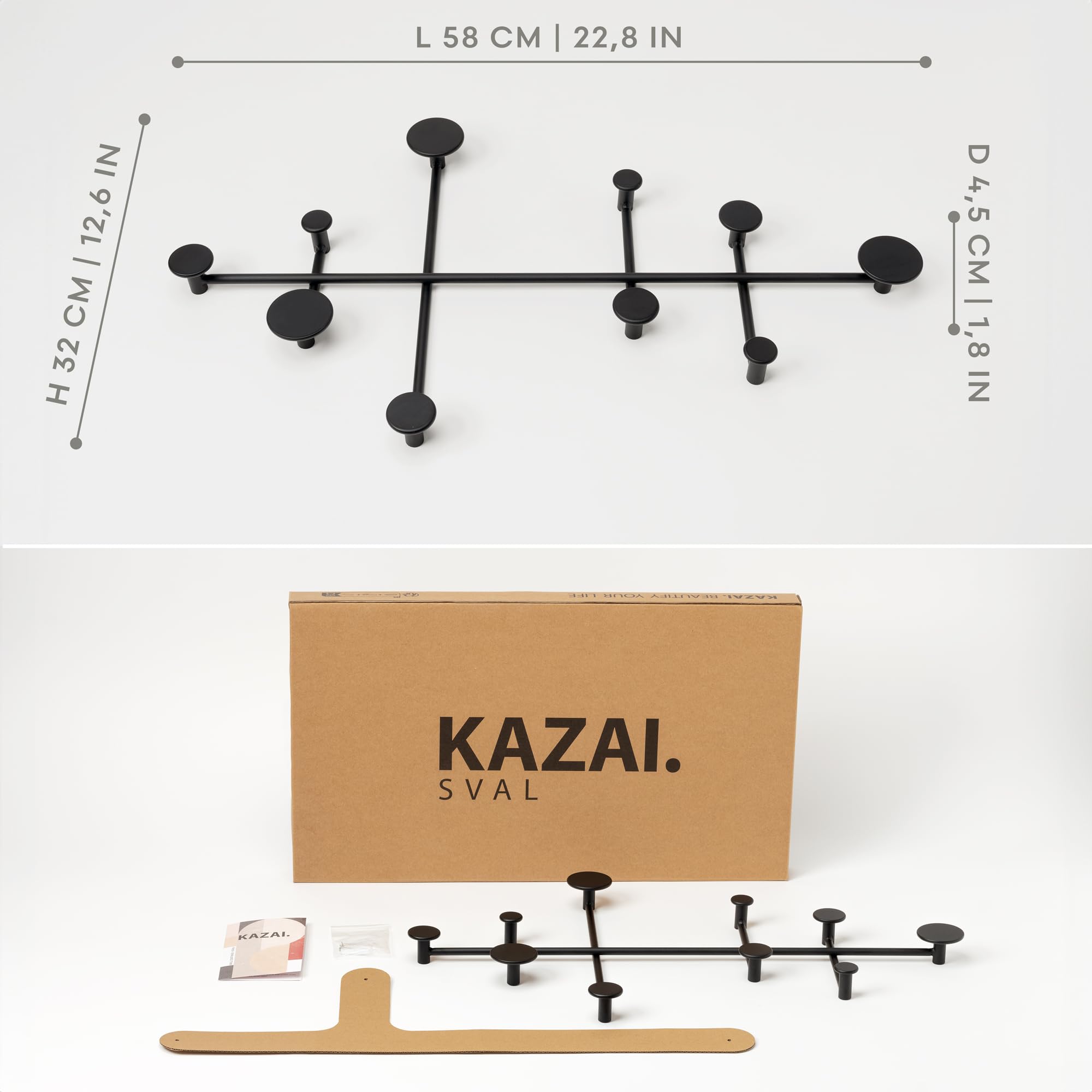 Kazai Sval hallway in use shows practical wall-mounted coat storage for daily life.