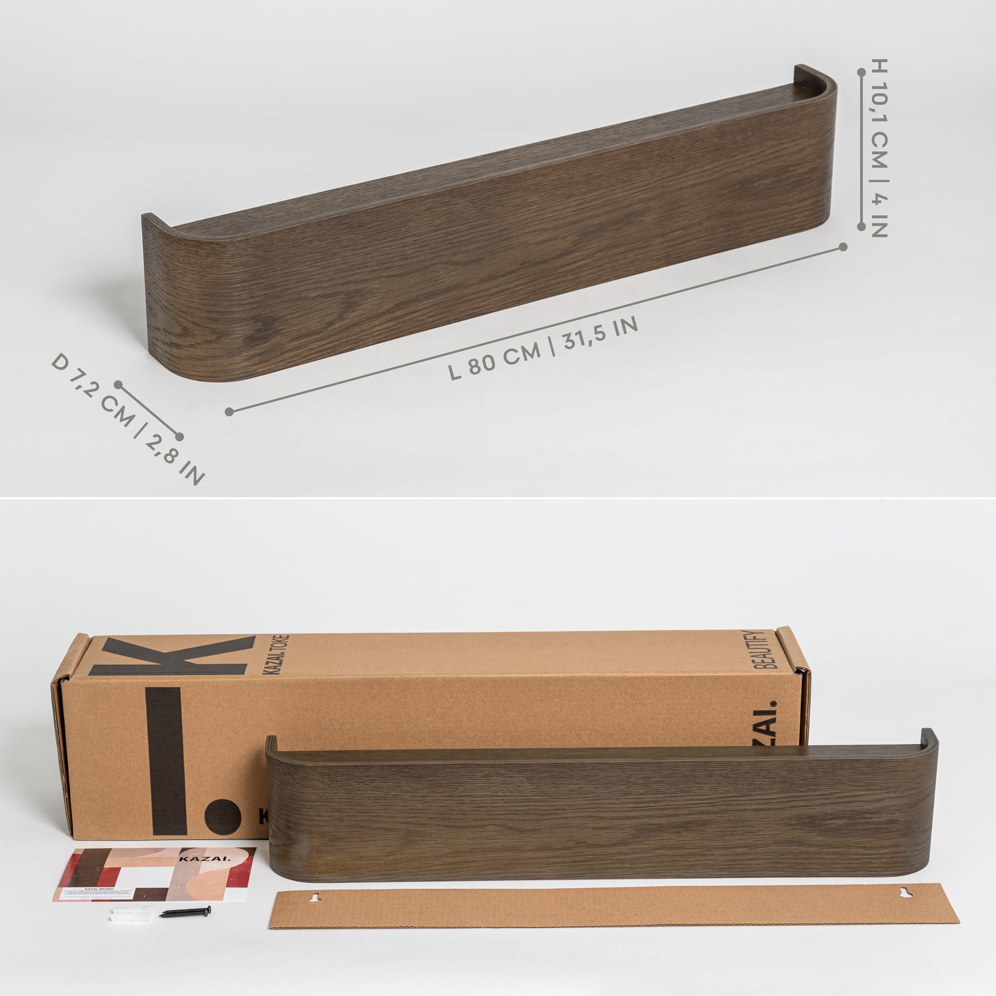 Kazai Toke hidden hooks provide a clean, uncluttered look for coats and bags.