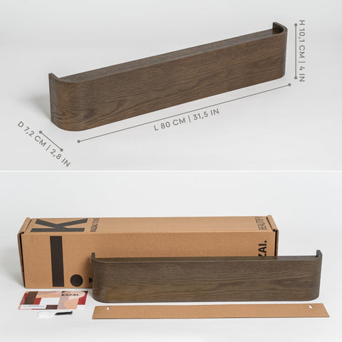 Kazai Toke hidden hooks provide a clean, uncluttered look for coats and bags.
