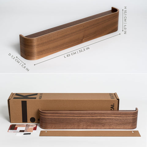 Kazai Toke top shelf close-up demonstrates extra storage for keys and hats.