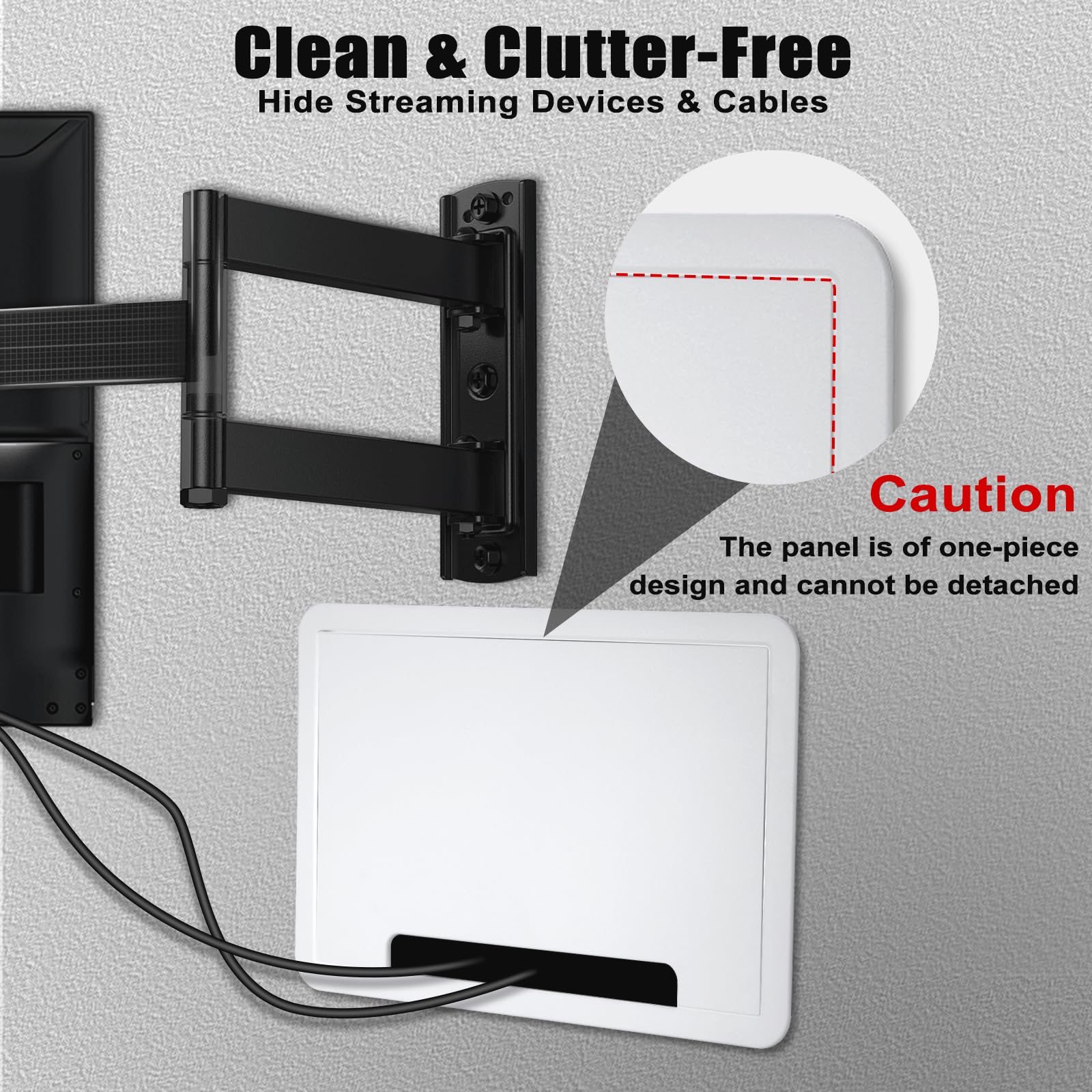 Kbiykuy 9 inch in-wall TV media box installed between 16-inch studs in-wall setup