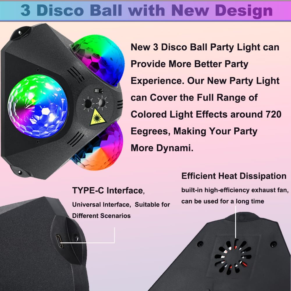 KBJ Disco Ball Party Lights packaging includes all installation essentials