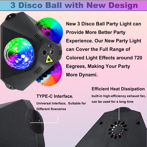 KBJ Disco Ball Party Lights packaging includes all installation essentials