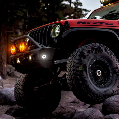 KC Cyclone V2 LED wide flood beam for wheel wells.
