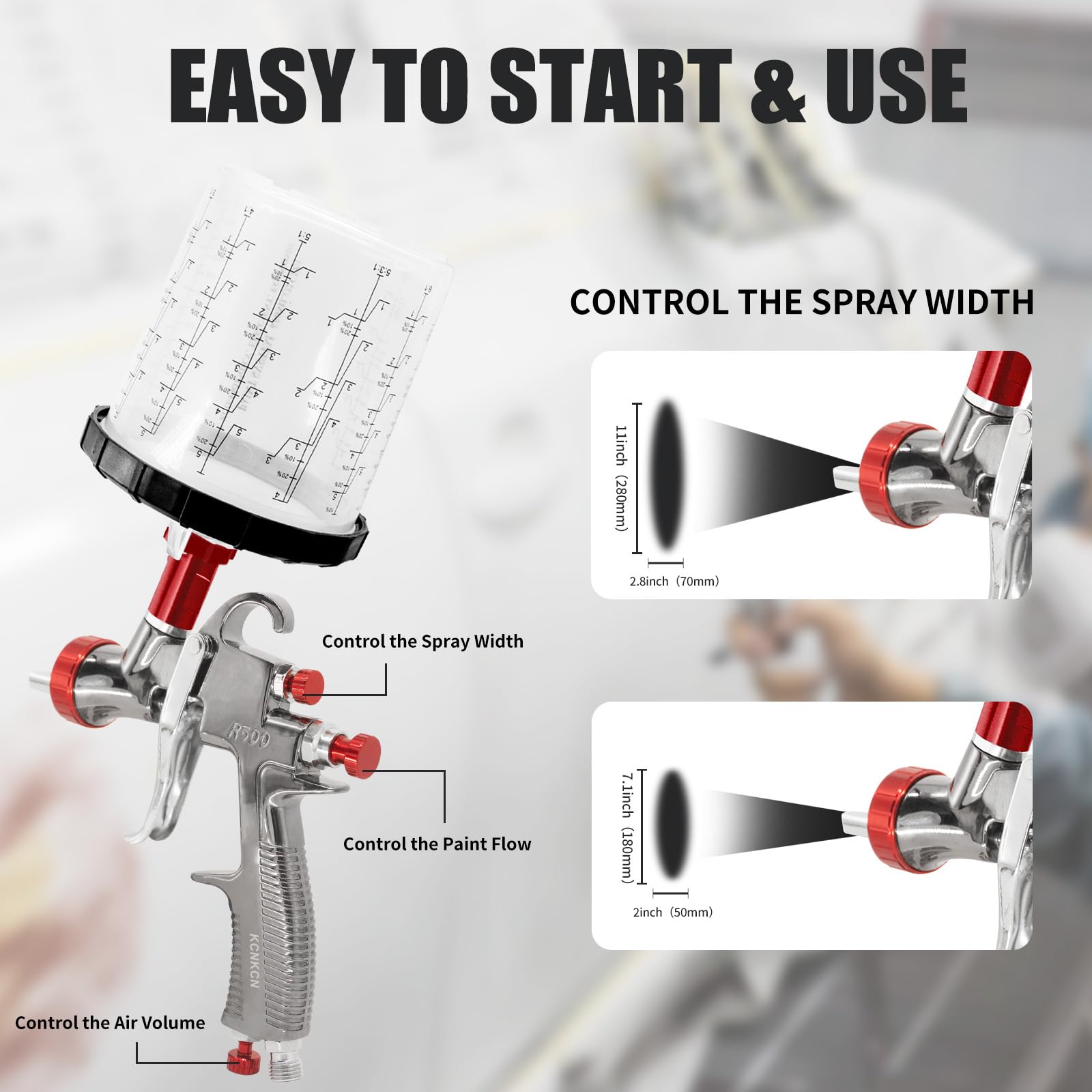 KCNKCN R500 includes 10 disposable cups for quick cleanups