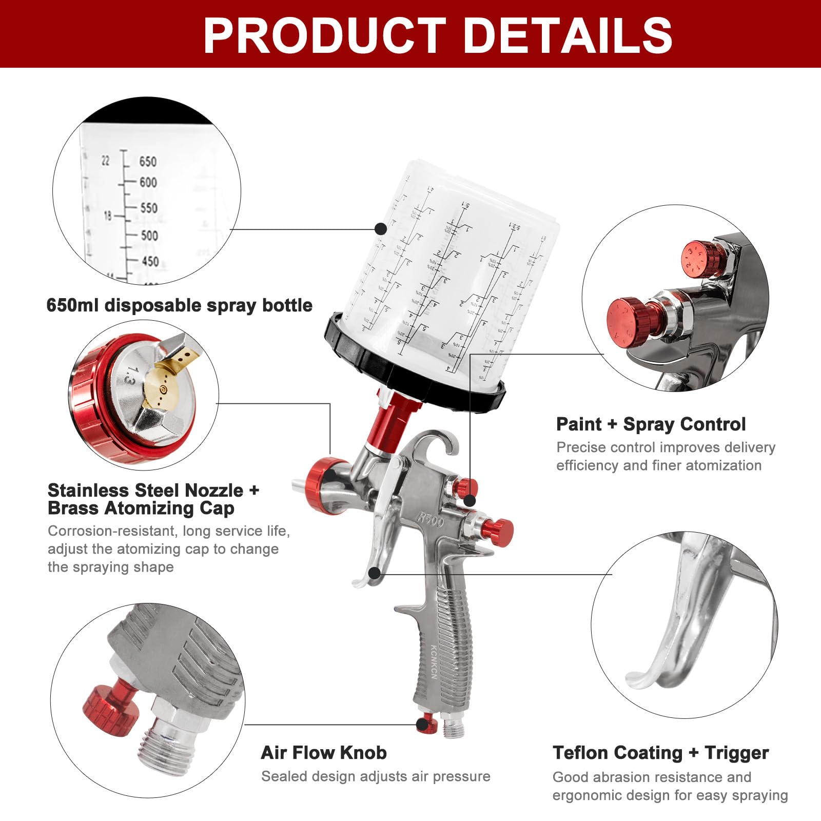 KCNKCN R500 aluminum body close-up, durable and easy to clean