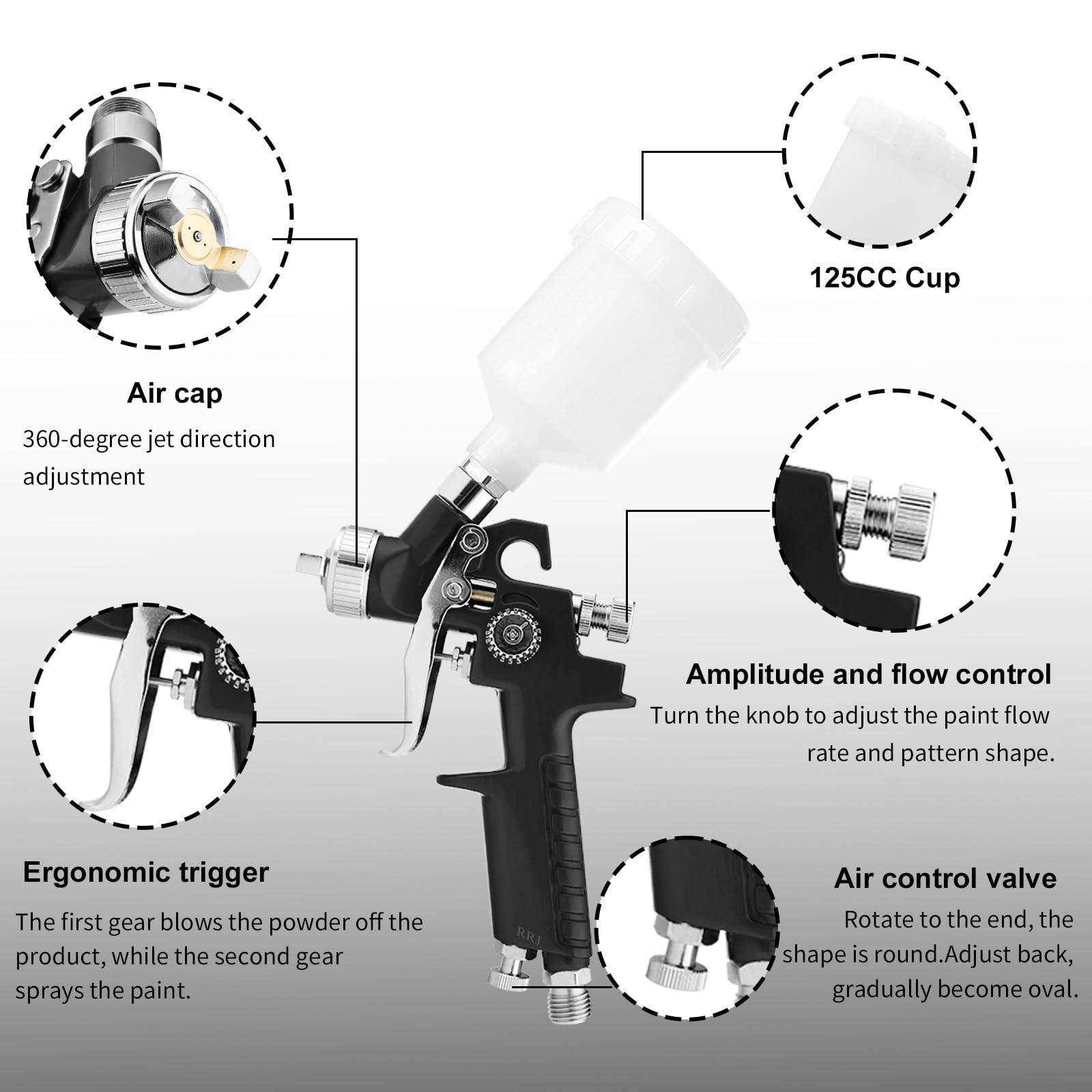 KCNKCN stainless steel nozzle and needle for durable coating application