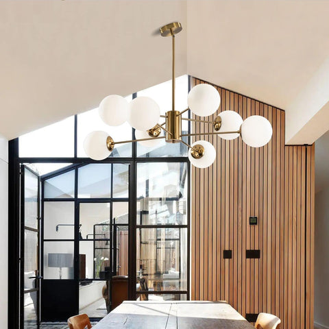 KCO Lighting pendant over the kitchen island creates a focal point during family meals