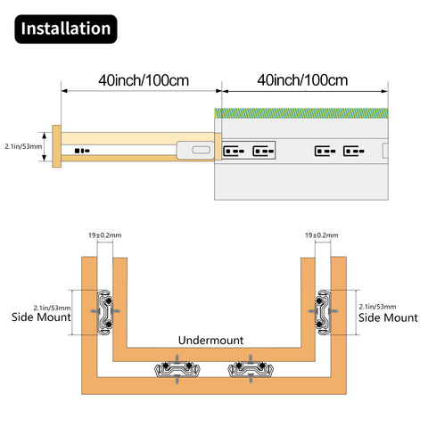 KCOLVSION 260 lb capacity per pair supports heavy drawers.