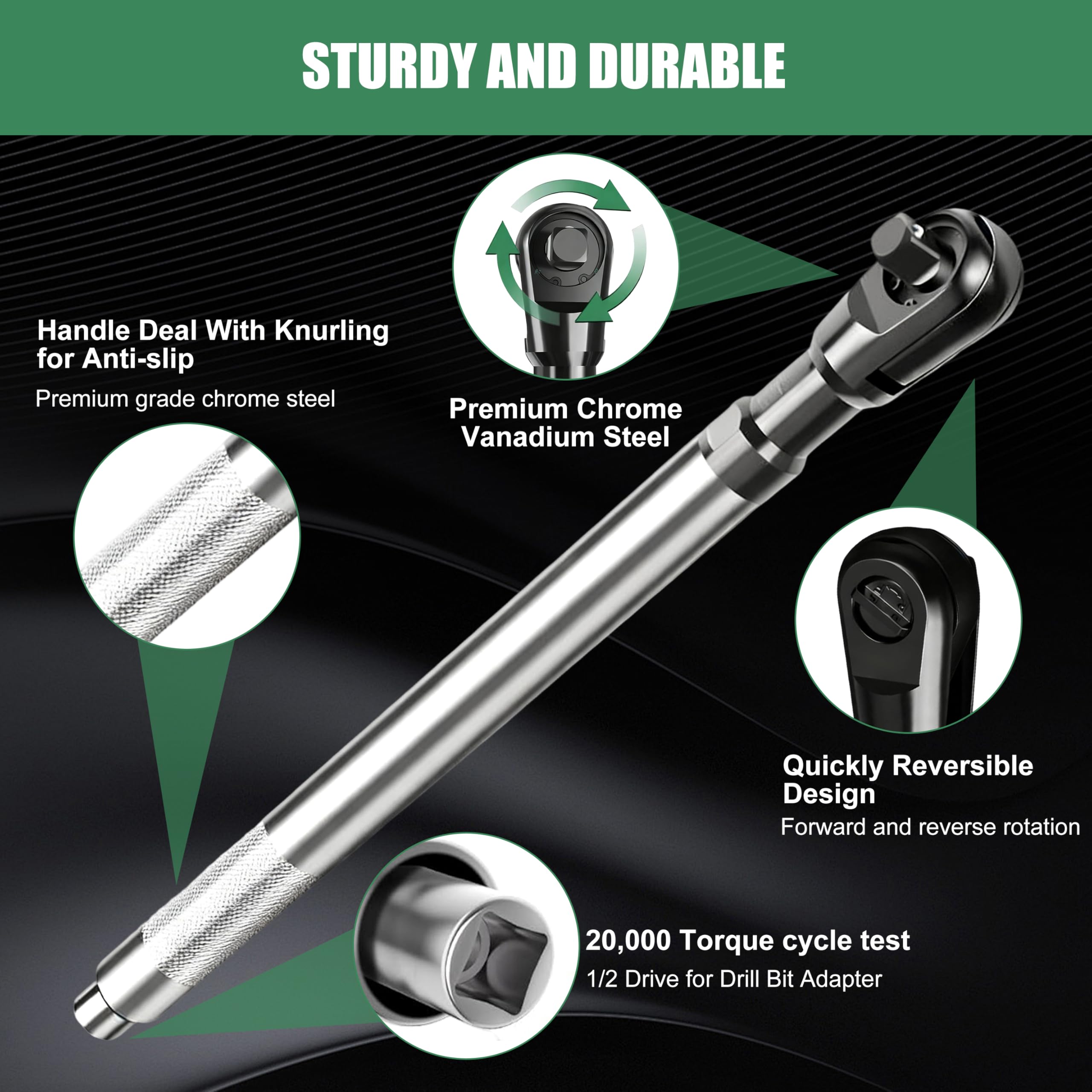 KCTXIPE offset extension wrench with adapters emphasizes versatile drive options for DIY repairs