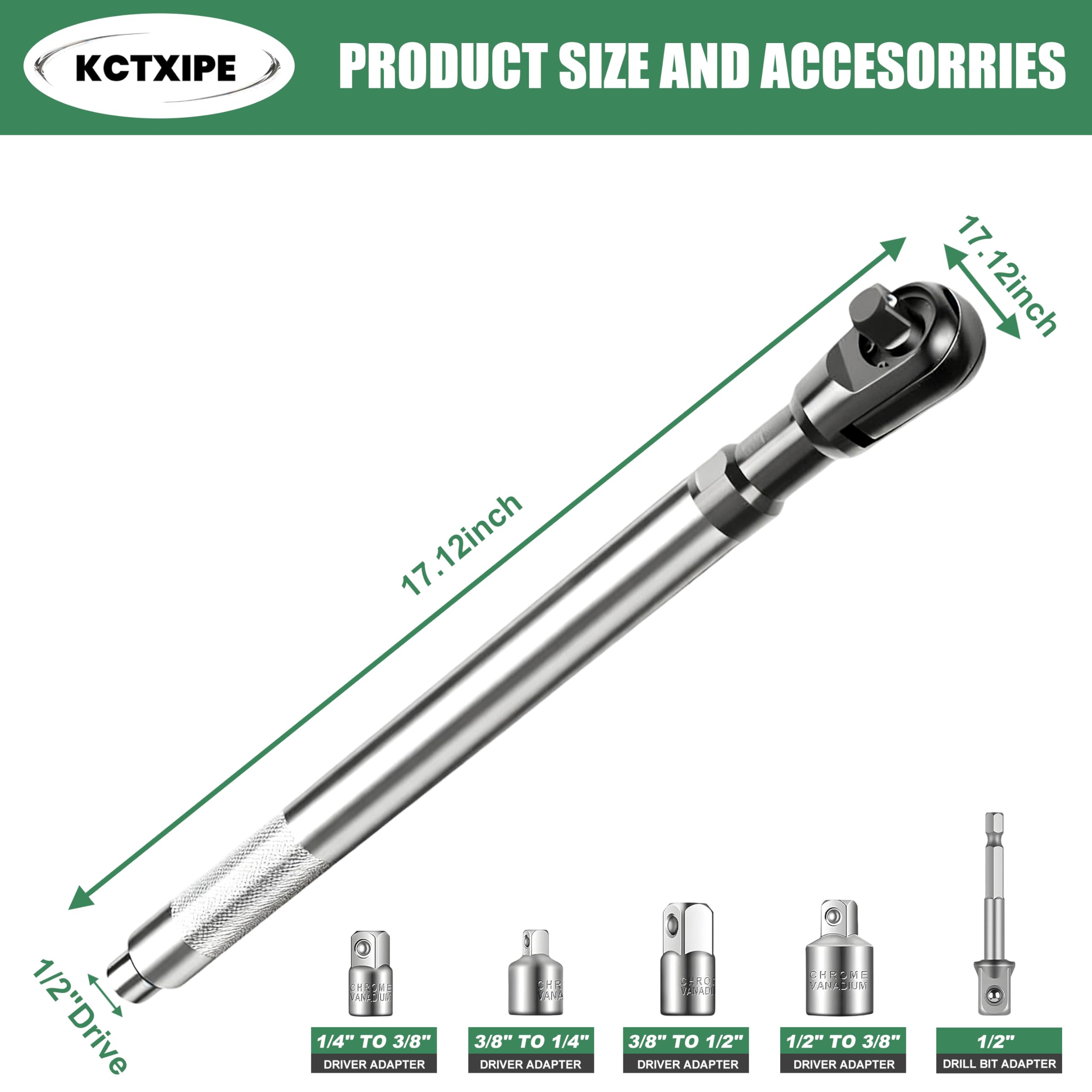KCTXIPE offset extension wrench angled shot demonstrates access to tight spaces for stubborn bolts
