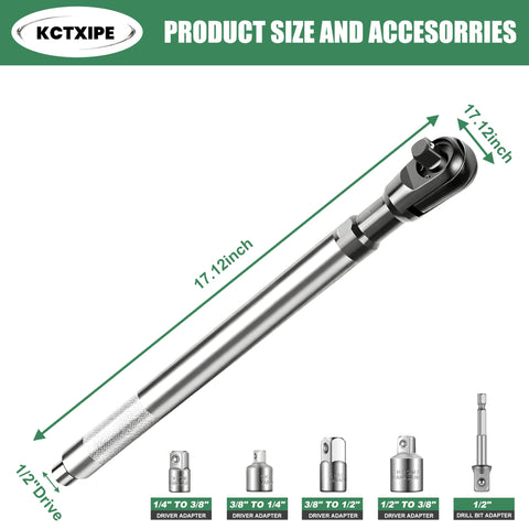 KCTXIPE offset extension wrench angled shot demonstrates access to tight spaces for stubborn bolts