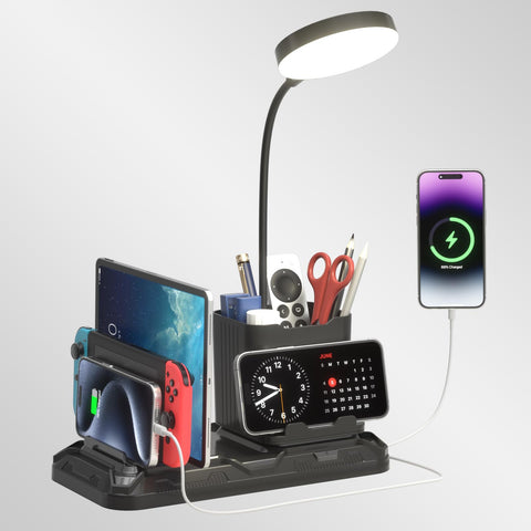 KDD desk lamp with 360-degree gooseneck for precise lighting.