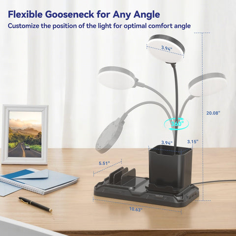 KDD desk lamp phone slot keeps your device within reach.