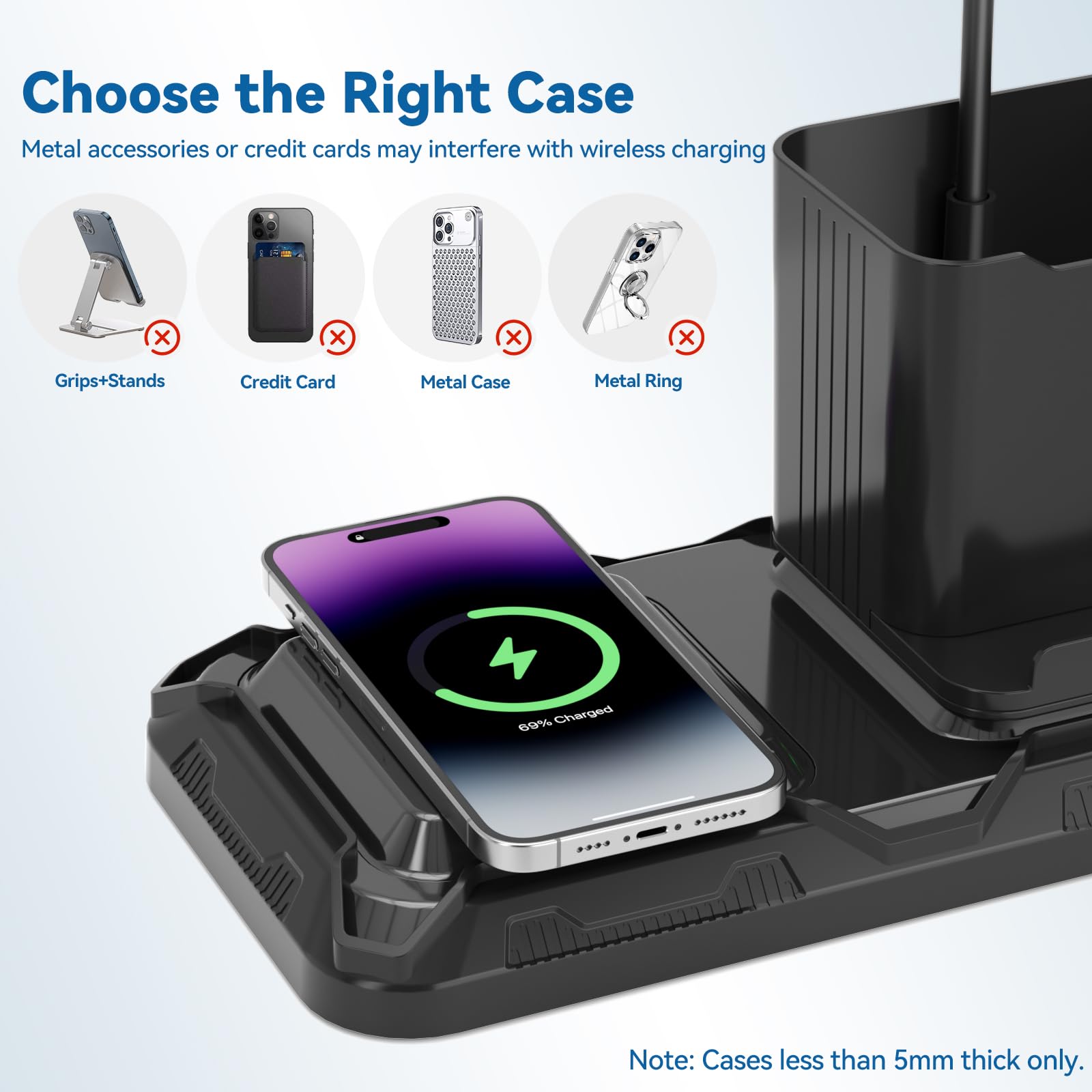 KDD lamp with phone stand keeps your device within reach.