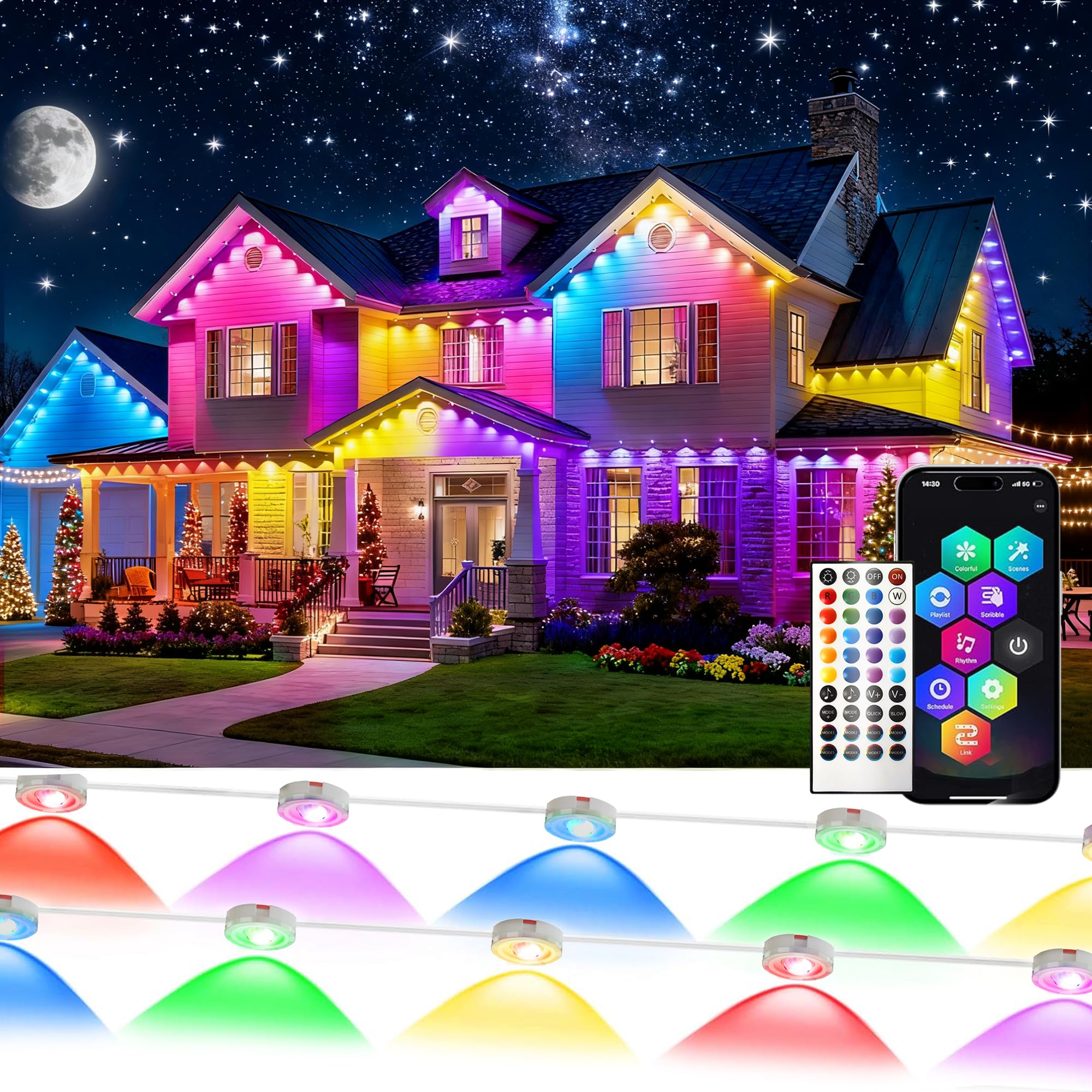 KDEEIE 500ft outdoor lights for expansive ambient illumination