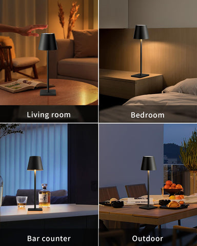 KDG cordless table lamp acrylic shade provides soft, glare-free illumination
