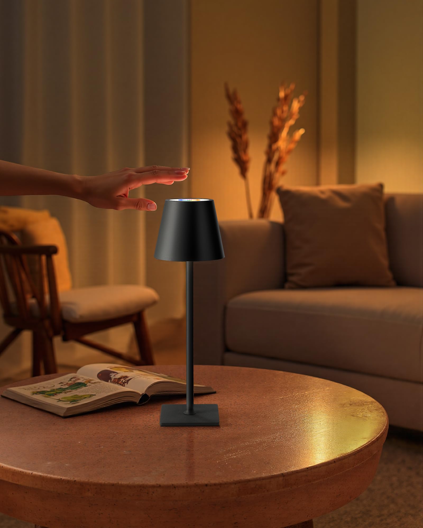 KDG cordless table lamp non-slip base prevents accidental tipping