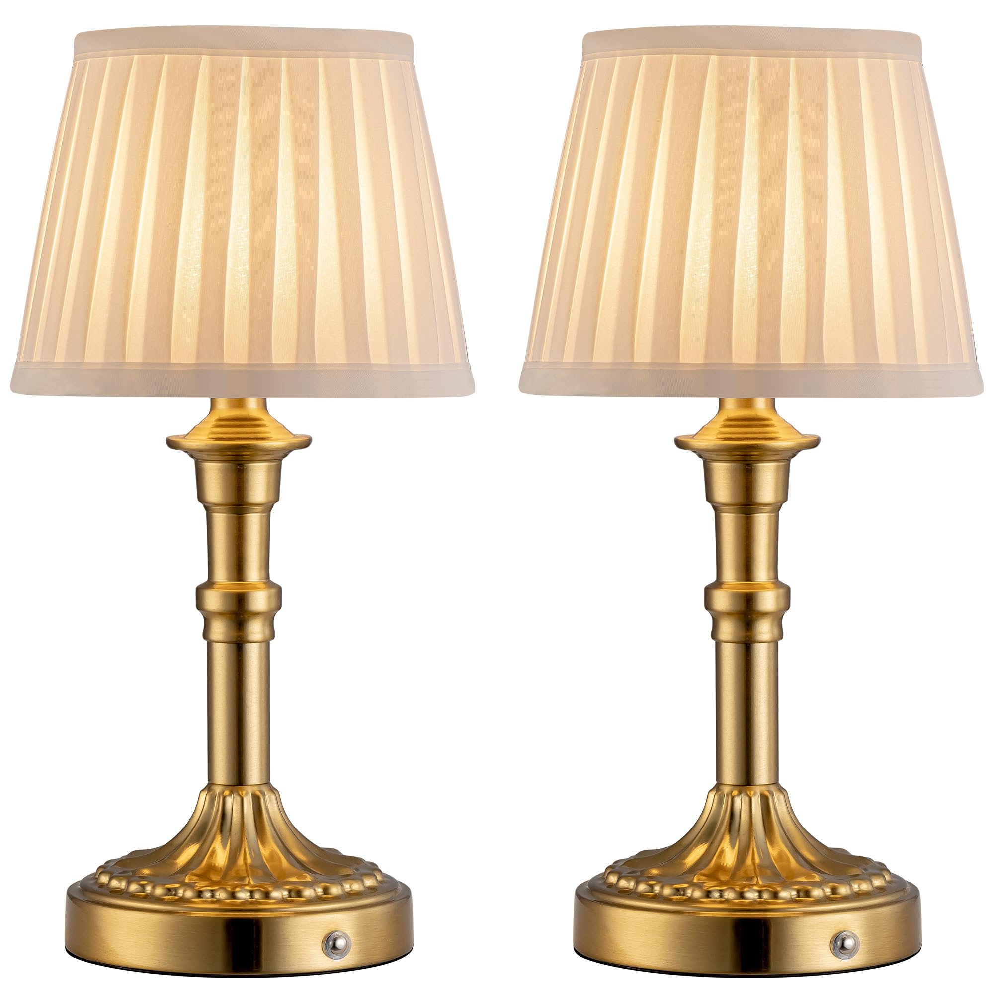 KDG cordless portable table lamp set in bronze for clutter-free surfaces.