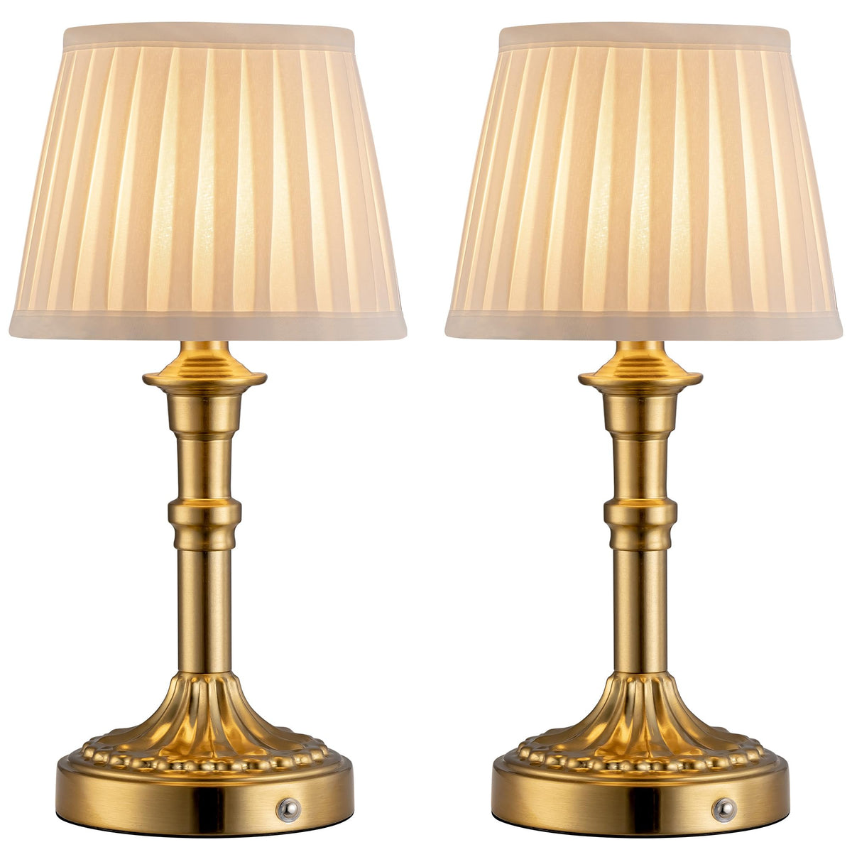 KDG cordless portable table lamp set in bronze for clutter-free surfaces.