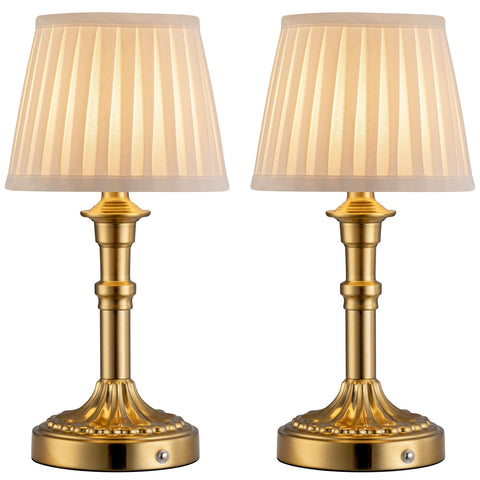 KDG cordless portable table lamp set in bronze for clutter-free surfaces.