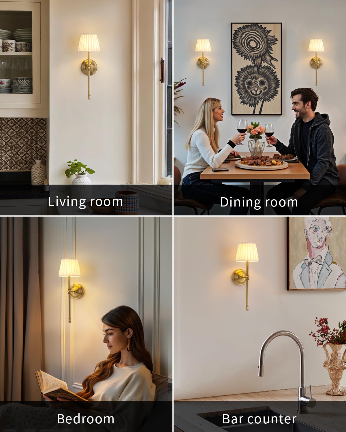 Dimming touch control on KDG sconces for stepless brightness