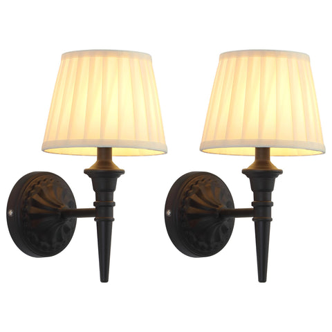 KDG cordless wall sconce set 2 main view in black for ambient lighting.