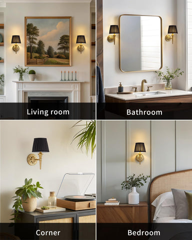 KDG cordless wall sconce fabric shade detail softens harsh light