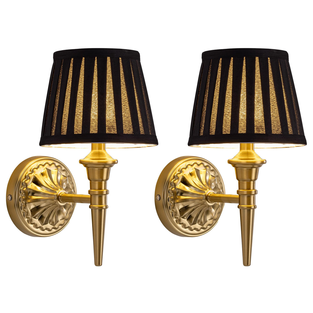 KDG cordless wall sconce set 2 front view with ambient LED lighting