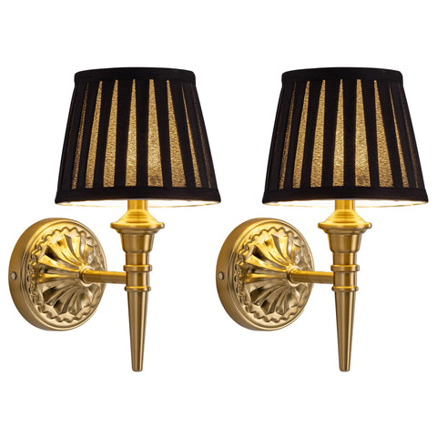 KDG cordless wall sconce set 2 front view with ambient LED lighting