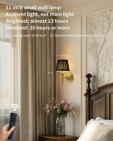 KDG cordless wall sconce on wall illustrates elegant bedroom lighting