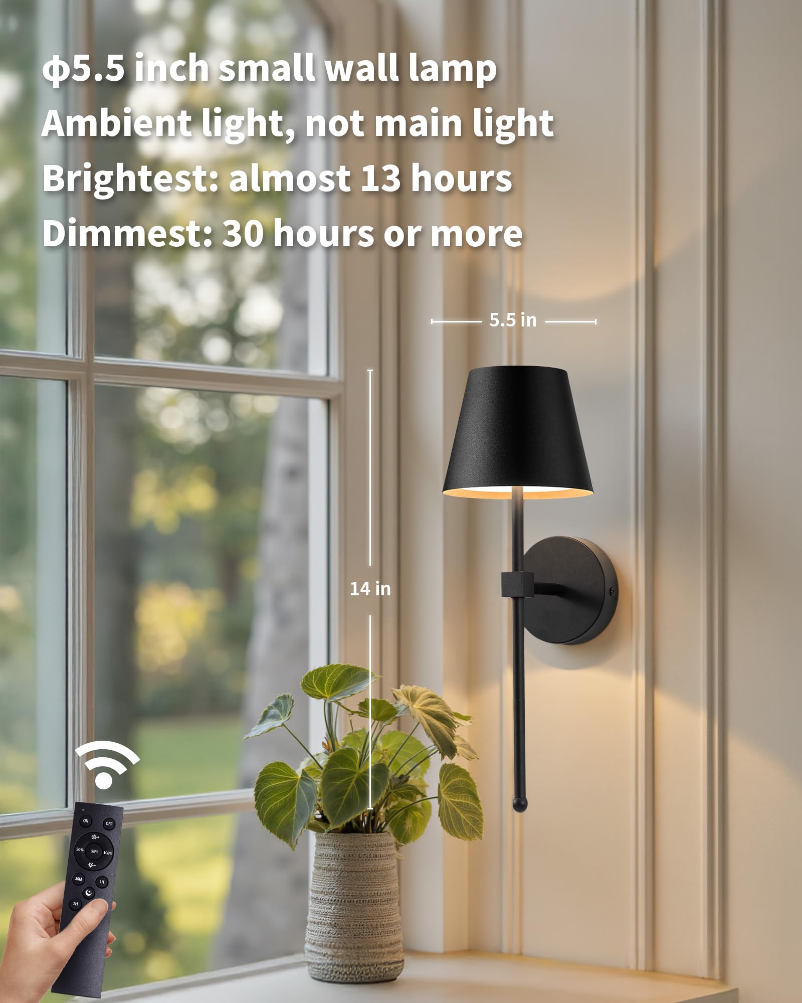 KDG LED wall lamp dimmable with remote for customizable ambiance.