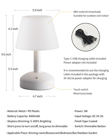KDG lamp battery provides portable power for cordless indoor/outdoor use.