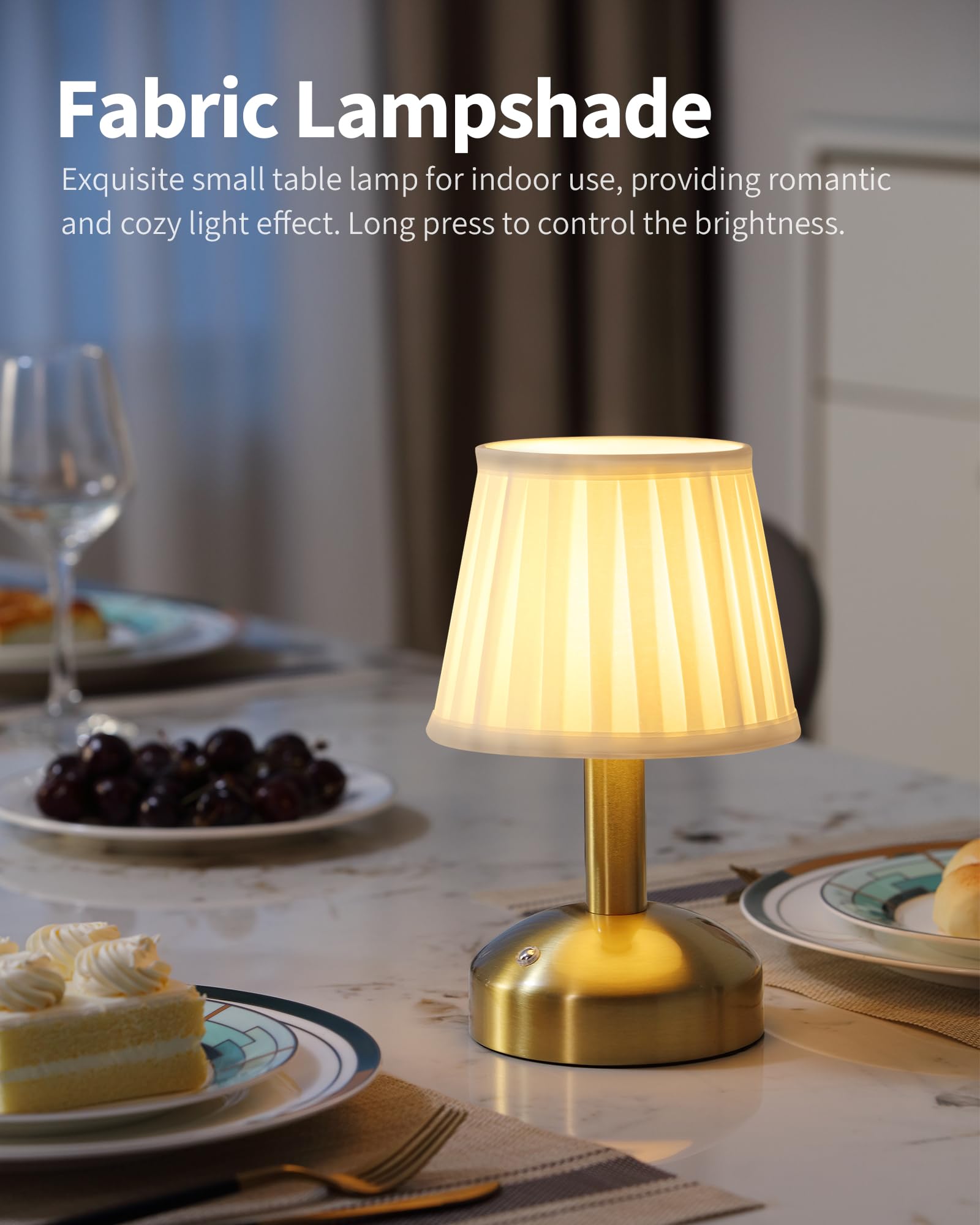 KDG lamp with white shade diffusing soft light