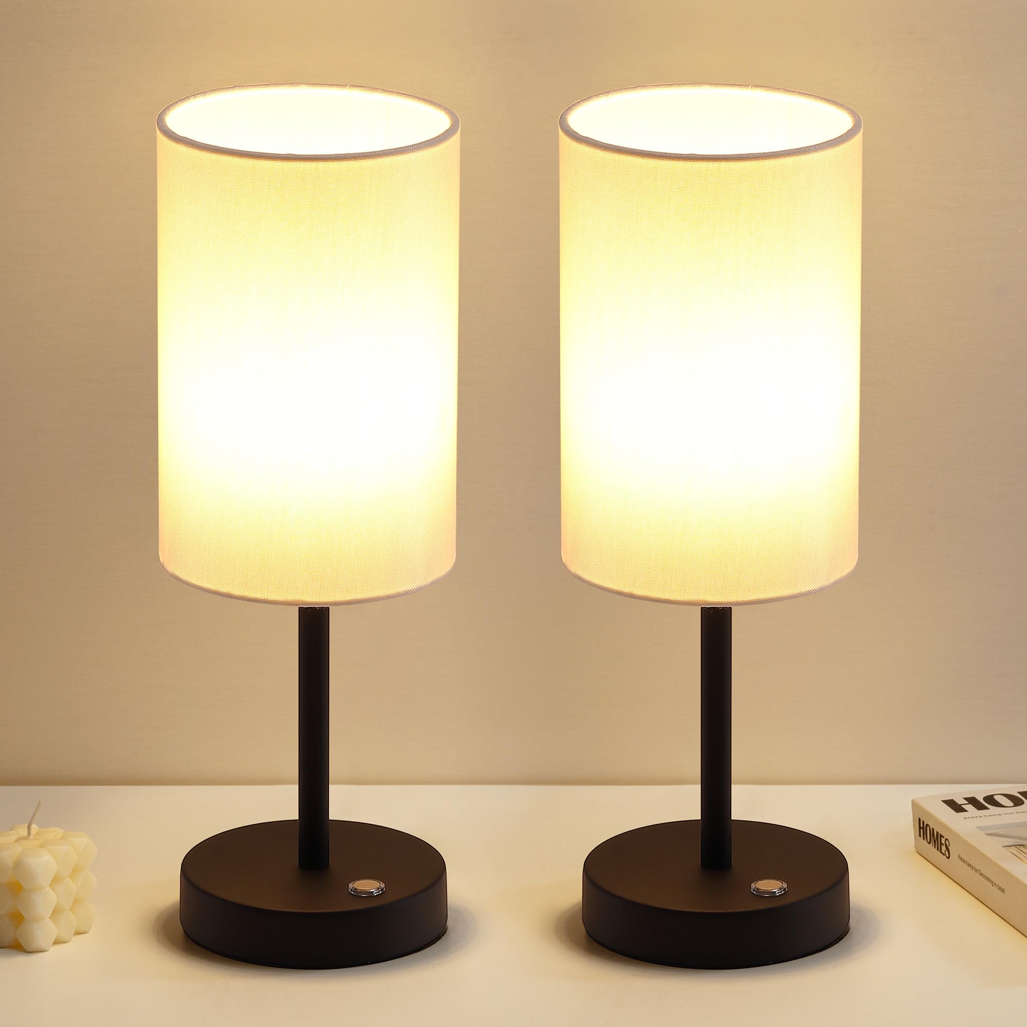 KDG Simple Cordless Table Lamp with metal base for a modern, space-saving bedside setup
