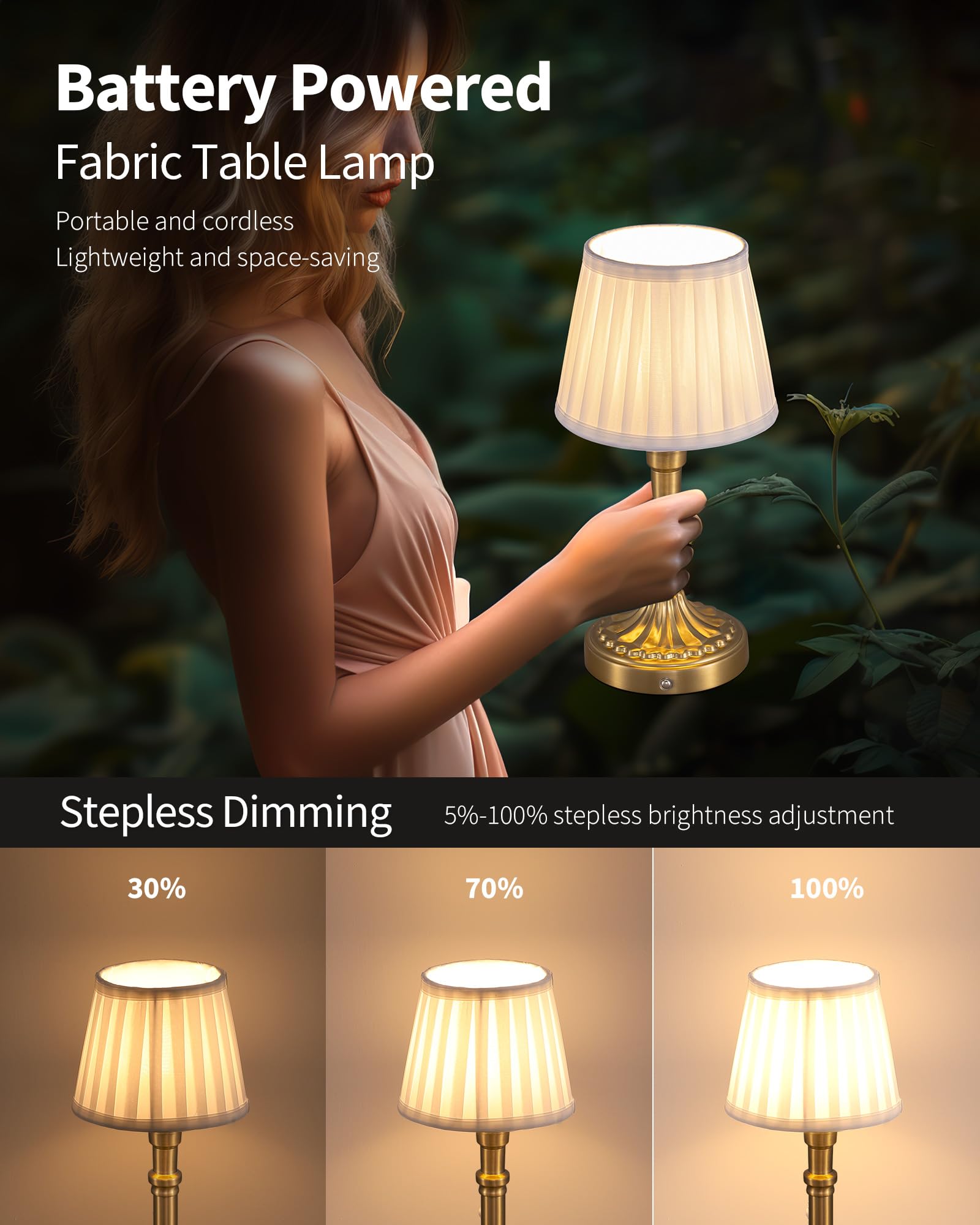 KDG stepless dimming 2700K lamp for mood lighting.