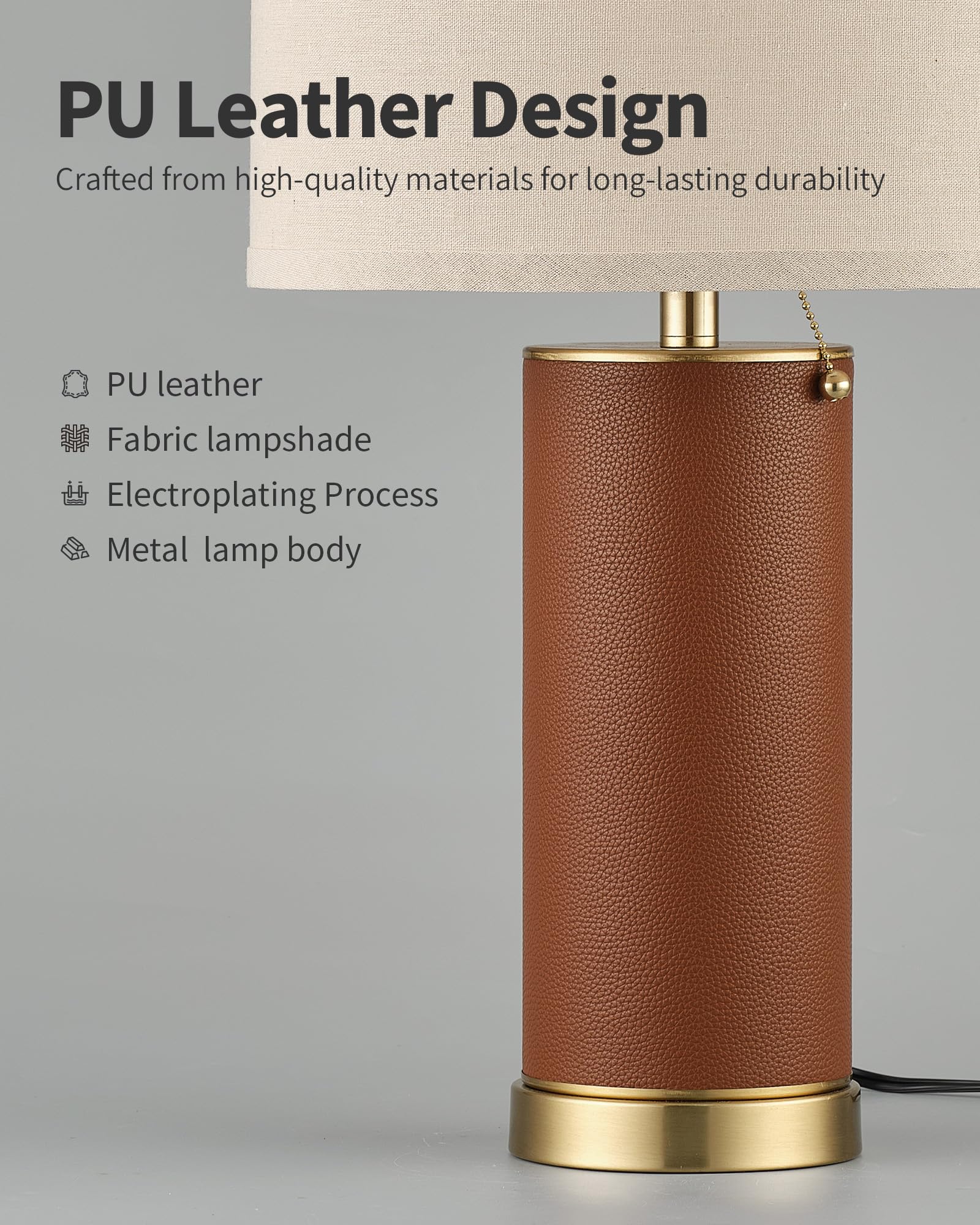 Detail of gold electroplated finish on KDG table lamp