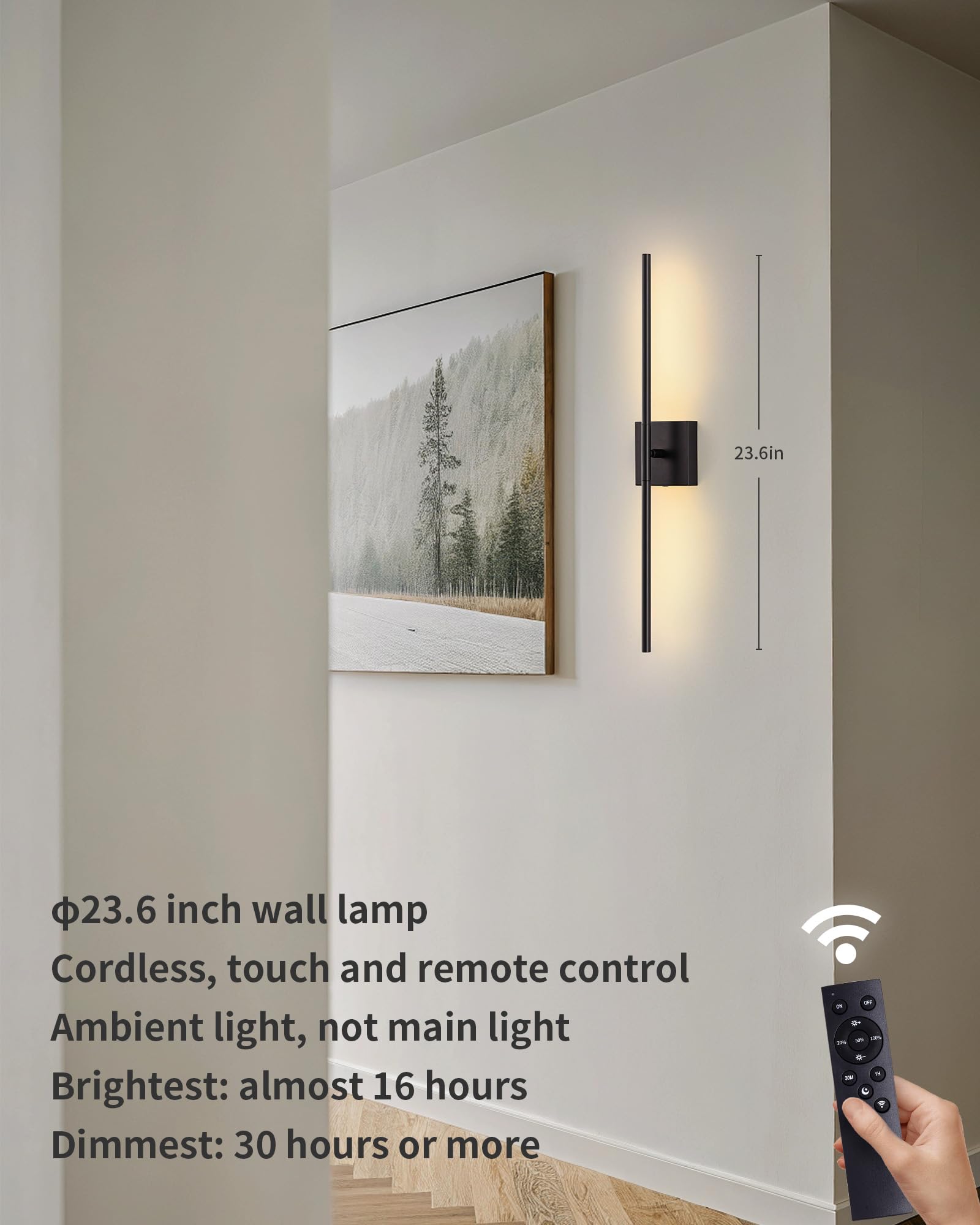 KDG wall sconce with remote control for convenient lighting changes