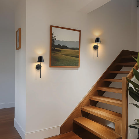 KDG wireless sconces create ambient hallway or bedroom lighting.