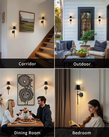 KDG battery-powered sconces deliver long runtime for versatile hallways.