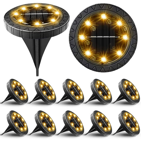 KDORRKU solar disk light brightens the pathway for safer night strolls.