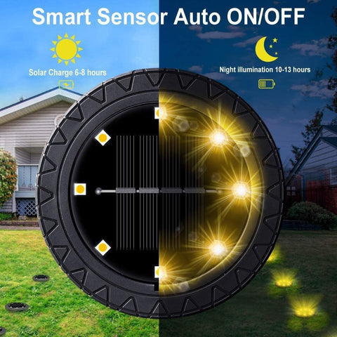 KDORRKU ground light garden adds a warm glow to landscaping.
