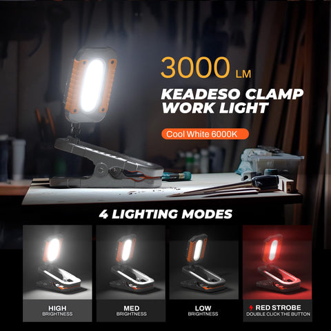 Keadeso LED light close-up reveals 3000 lumens brightness for detailed tasks