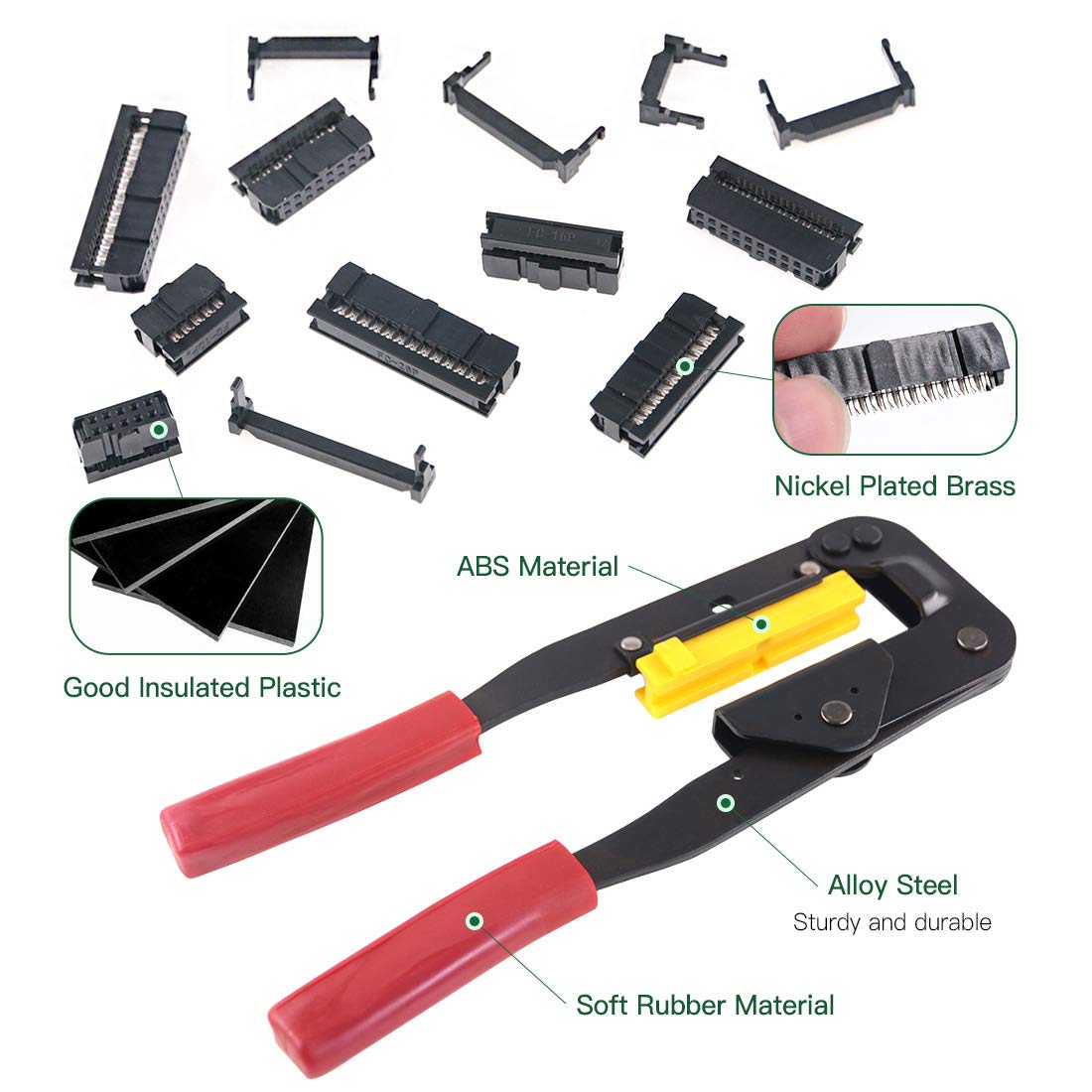 Keadic FC-20P header for broader ribbon cable builds