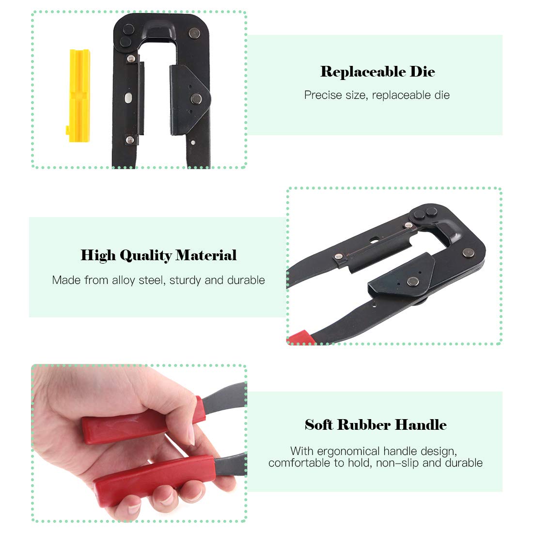 Keadic IDC crimp tool with rubber grip for precise crimps