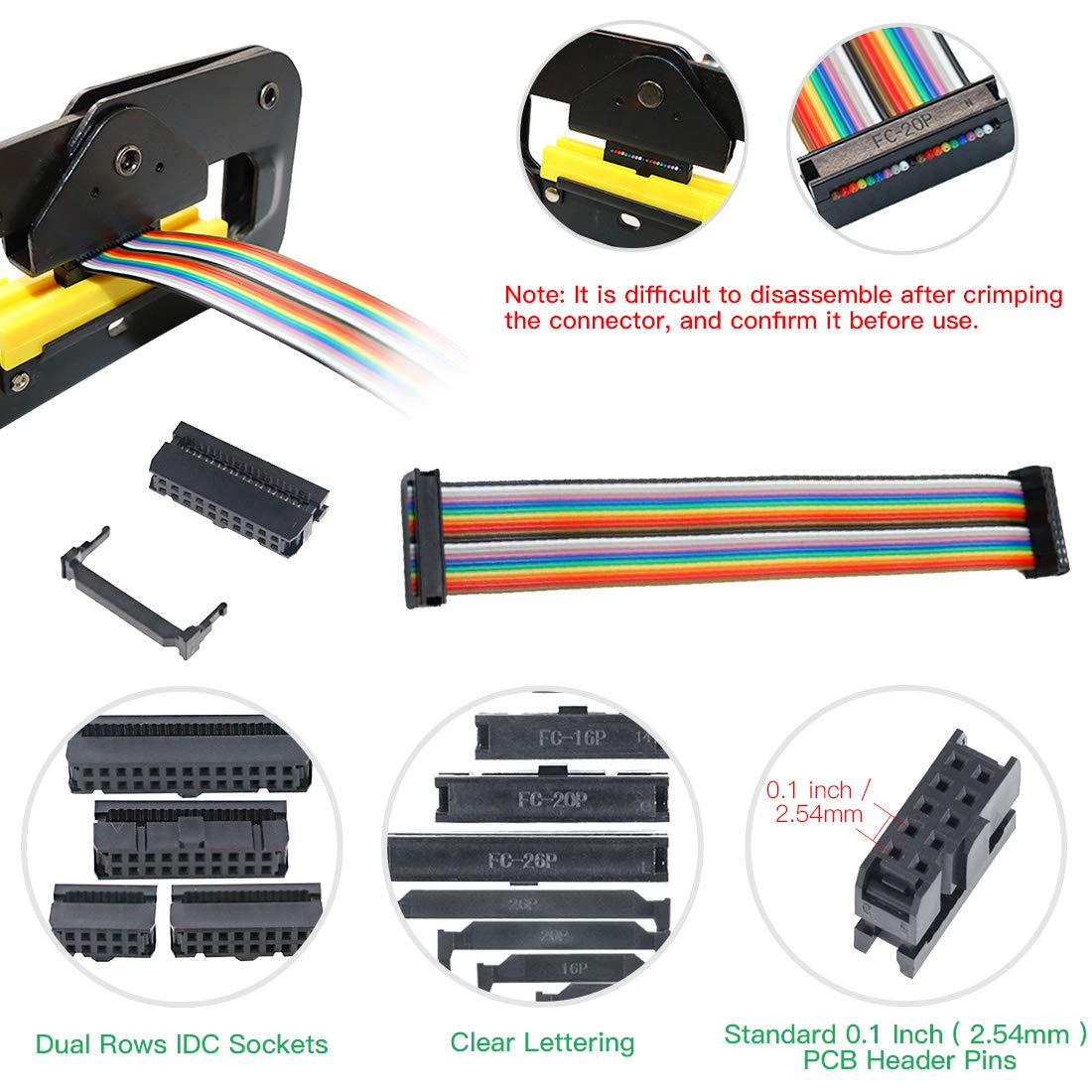 Keadic ribbon cable and headers ready for neat assemblies